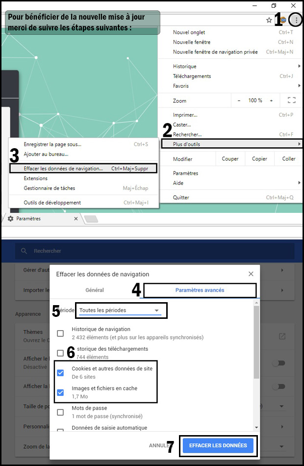 Tutorial Effacer le cache du navigateur